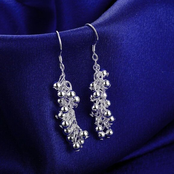 Carly Lyana Multi Layered Beaded Earrings 925 Sterling Silver Gift Boxed - Picture 3 of 12